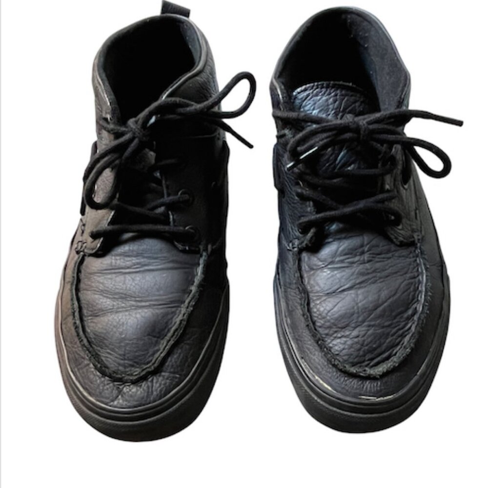 Vans Black Leather Chukka Mens 10.5
